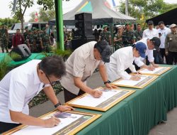 Danrem 051/Wkt Hadir Bersama Menhan RI dalam Peninjauan Operasional Yonif TP 843/PYV