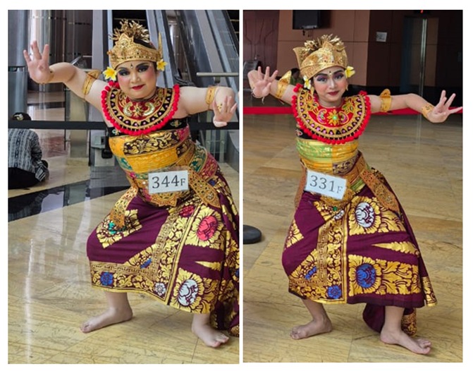 Bulan (kiri) & Devina (kanan), penari cilik Tari Margapati