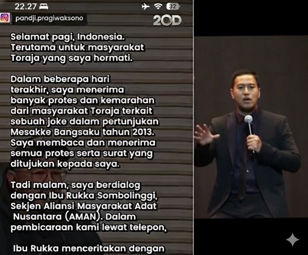 Pandji Pragiwaksono Minta Maaf