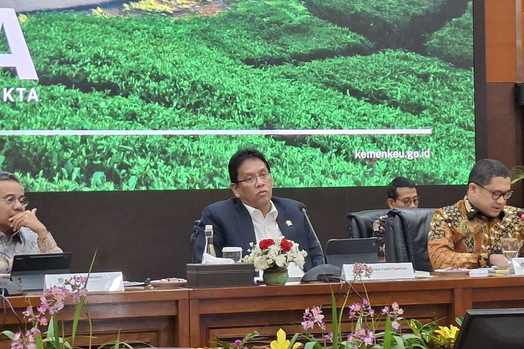 Menteri Keuangan Purbaya Yudhi Sadewa dalam konferensi pers APBN KiTa di Jakarta