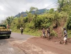 Tebing Ambrol Tutup Separuh Jalan Trawas–Mojosari, Arus Lalu Lintas Sempat Tersendat