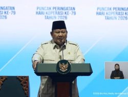 Prabowo Singgung “Tamu Tak Tahu Diri” Saat Puncak Peringatan Hari Koperasi Nasional