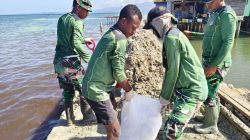 Satgas TMMD Angkut Material Pasir dari Pelabuhan Gunakan Kendaraan Roda Dua