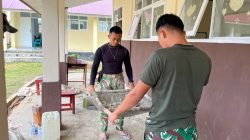 Satgas TMMD Kembali Lanjutkan Pengecoran Lantai SD Negeri Polewali