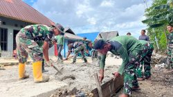 Satgas TMMD Bersama Masyarakat Kembali Lanjutkan Pekerjaan Rabat Jalan