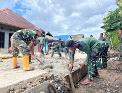 Satgas TMMD Bersama Masyarakat Kembali Lanjutkan Pekerjaan Rabat Jalan